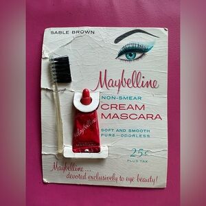 Vintage 1950’s Maybelline Cream Mascara Sable Brown with brush